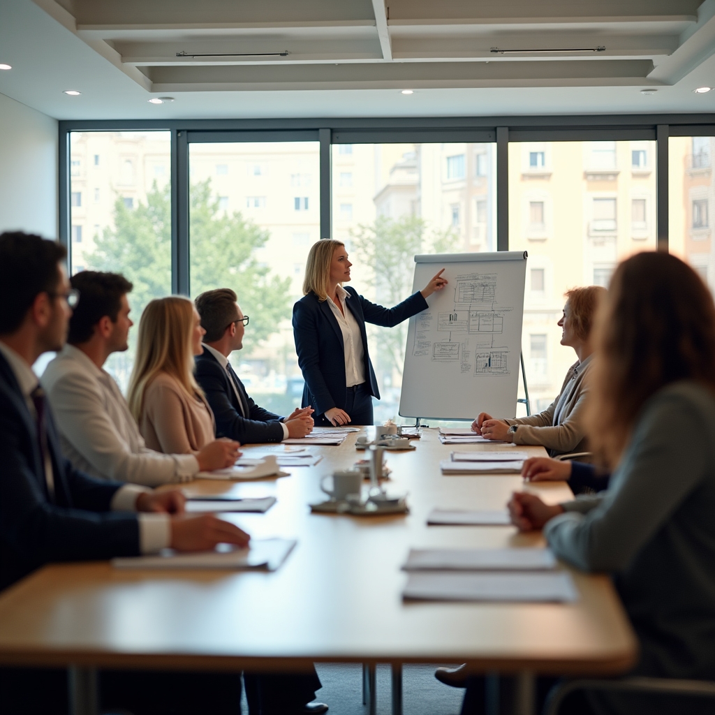 Financial literacy workshop at a civic center in Murcia with families attending